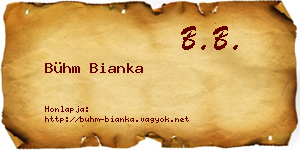 Bühm Bianka névjegykártya